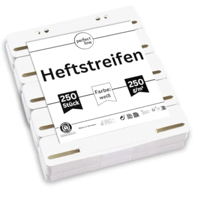 Imagen de perfect line 250 tiras de cartón, color blanco, cartón reciclado, g/m², fabricadas en Alemania (1 x unidades)
