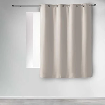 Imagen de douceur d&#039;Intérieur Cortina con ojales (poliéster, 135 x 180 cm, cerámica, marfil, cm