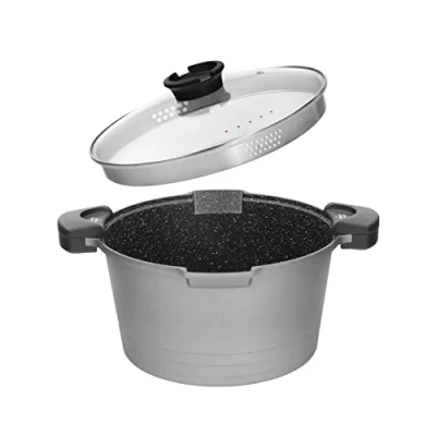 Imagen de ROSSETTO Olla para pasta (24 cm, 4,5 L, revestimiento antiadherente, aluminio fundido todas las luces de inducción, 24 cm)