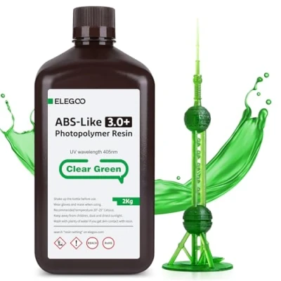 Imagen de ELEGOO Resina ABS Like 3.0 Plus 3.0+, para Impresora 3D con Alta Dureza y Tenacidad, Fotopolímera de Curado Rápido UV 405nm, Impresión LCD/DLP, Verde Claro 2000G