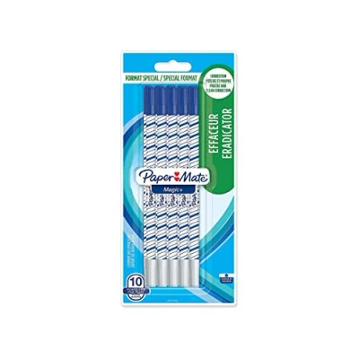 Imagen de Paper Mate Reynolds S0244501, Bolígrafo corrector de doble punta para borrar y sobrescribir, 10 unidades