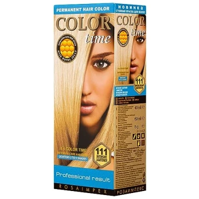 Imagen de Color Time Tinte Permanente en Gel Blanqueador Intensivo 111 Enriquecido con Jalea Real y Vitamina C Coloracion para el Cabello I 100 ML