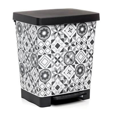 Imagen de Tatay Cubo de Pedal Cubik, 23L Capacidad, Retráctil, Polipropileno, Libre BPA, Bolsa Basura 30L. Hydraulic Medidas 33.5 x 30 39cm