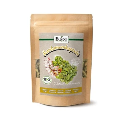 Imagen de Biojoy Vainas de Cardamomo BIO (100 g), entero y verde (Elettaria cardamomum)