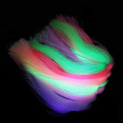 Imagen de Tigofly 14 paquetes de 7 colores cristal UV holográfico oropel Krystal Twisted Flashabou Sparkle Streamer moscas materiales para atar