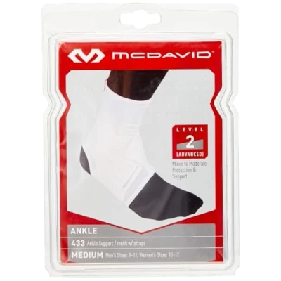 Imagen de Mc David 433R Tobillera Transpirable con cinchas, Unisex Adulto, Blanco, M