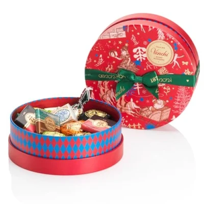 Imagen de Venchi Colección Navidad Sombrerera regalo con bombones surtidos, 164 g Idea de Sin Gluten