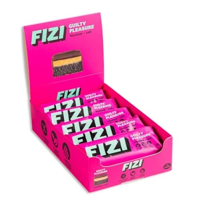 Imagen de FIZI Barritas de Chocolate Avellana + Sal 10 x 45 g Veganas Sin Azúcar Lácteos Gluten Dulces