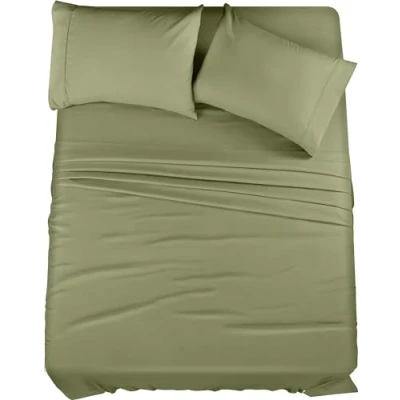 Imagen de Utopia Bedding Juego de sábanas tamaño Queen, Ropa Cama 4 Piezas, Microfibra cepillada, Resistente al Encogimiento y a la decoloración, fácil Cuidado (Queen, Oliva)