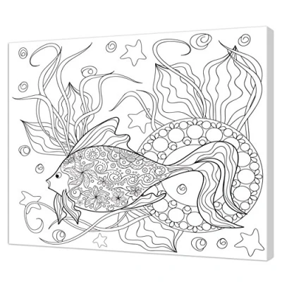 Imagen de Pintcolor 7170.0 Marco con Lienzo Impreso de Colorear, Madera Abeto/algodón, Blanco/Negro, 50 x 40 3.5 cm