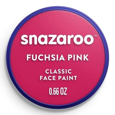 Imagen de Snazaroo Pintura facial y corporal, 18 ml, color rosa fucsia, profesional a base de agua, pastilla aquacolor individual para adultos, niños efectos especiales
