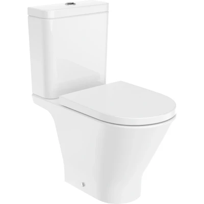 Imagen de Roca,The Gap,ROUND Taza Rimless con salida dual para inodoro de tanque bajo,Blanco,370mm x 655mm 790mm,A3420N8000
