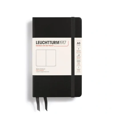 Imagen de LEUCHTTURM1917 317257 Libreta de notas Pocket (A6) tapas duras, 187 páginas numeradas, negro, lisa