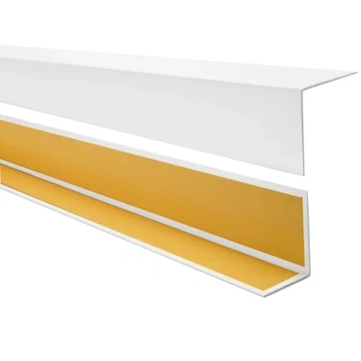 Imagen de Quest Perfil angular de PVC, plástico, autoadhesivo, protección bordes y esquinas, listón angular, 50x20mm, 150cm, blanco