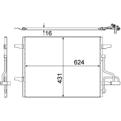 Imagen de MAHLE ORIGINAL AC 732 000S Condensador sin secador 12 11,8 584 FORD: KUGA Mk1, 1