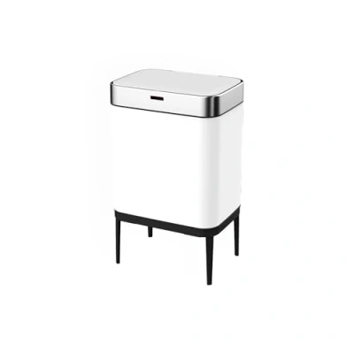 Imagen de CATTERHOUSE Cubo de Basura y Reciclaje Cosmos 60L 42x30x76 cm Acero Inoxidable con Sensor Movimiento Apertura Automática