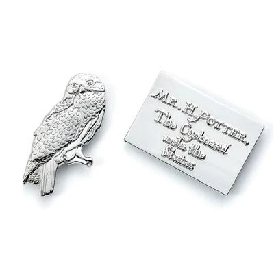 Imagen de Set Pins Harry Potter Hedwig &amp; Carta De Hogwarts En Plata