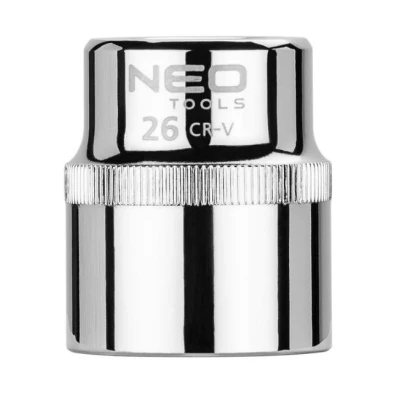 Imagen de NEO TOOLS 08 026 Piezas insertables de llave cubo 1/2 3124 26 mm Acero cromo vanadio SuperLock