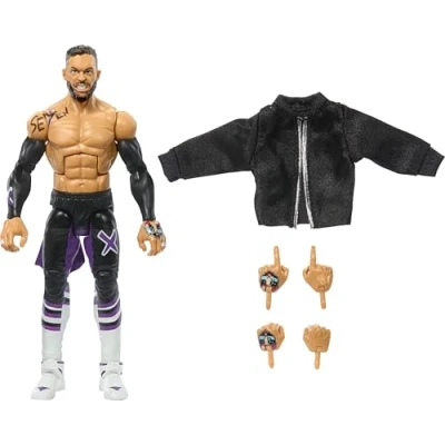 Imagen de Mattel WWE Elite Figura de acción y accesorios, Finn Balor coleccionable 6 pulgadas con 25 puntos articulación, aspecto realista manos intercambiables