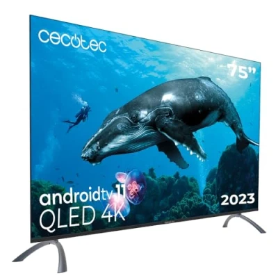 Imagen de Cecotec Televisor QLED 75&quot; Smart TV V2 Series VQU20075, 4K UHD, Android Tv11, Frameless, Asistente de Voz Google y Chromecast, Dolby Vision &amp; Atmos, HDR10, HBBTV, 2023.