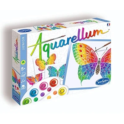 Imagen de Sentosphere 3900661 Aquarellum Mariposas Junior Colorear Dibujos para Juego de 4
