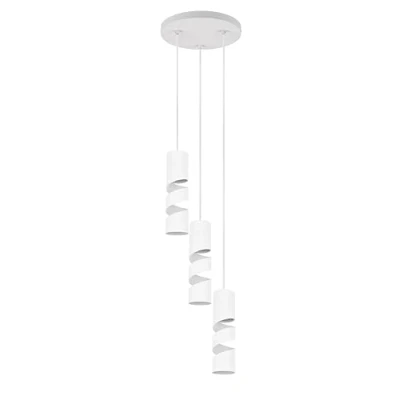 Imagen de Trio Lighting Stream lámpara colgante, blanco, Ø 28 cm, 3 luces, metal, GU10