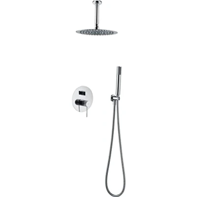 Imagen de IMEX Conjunto de Ducha Empotrado techo, Kit Monomando 2 Vías SERIE LINE TOP Cromo GPQ038