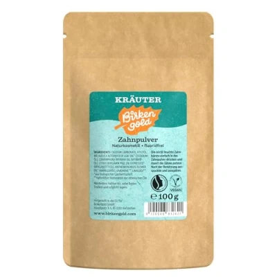 Imagen de Birkengold Bolsa de recambio hierbas en polvo dientes 100 g Protege el esmalte Ingredientes 100% naturales Sin agentes espumantes y conservantes Cosmética natural Vegano