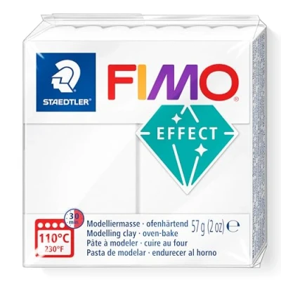 Imagen de STAEDTLER 8010 014 FIMO Effect Arcilla de modelado polimérica endurecida al horno, color blanco translúcido (1 bloque 57 g)