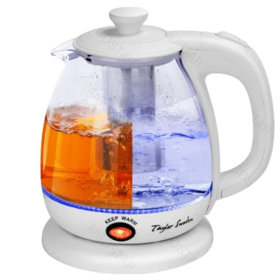 Imagen de Taylor Swoden Hervidor de cristal 1 litro, 2200W, agua eléctrico con iluminación LED libre BPA, función mantener caliente, infusor y filtro extraíble, Blanco (Vanilla/03NOT)
