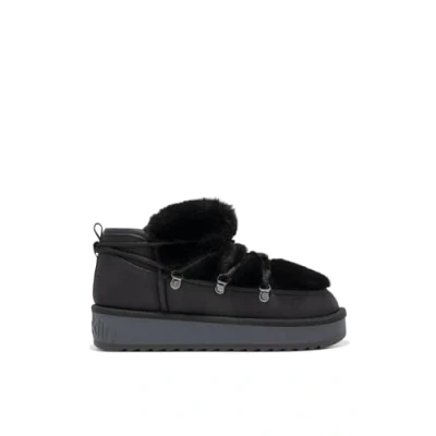 Imagen de D.Franklin Botín Forro Interior Exterior Pelo Nordic Trk Fur Low Negro Botas para Mujer Moda casual (Talla 39)