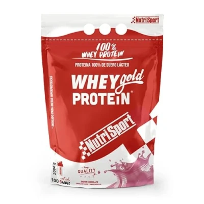 Imagen de NUTRISPORT Whey Gold Protein Complemento Alimenticio Post Entrenamiento Fuente de Proteína (FRESA, 2000 GR)