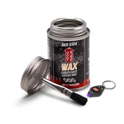 Imagen de Errecom 1000 Miglia BKR 6104 DRY Cera para Cadenas de Bicicleta uso en Condiciones terreno seco y polvoriento 120 ml, Frasco All In One con Cepillo aplicación incluido