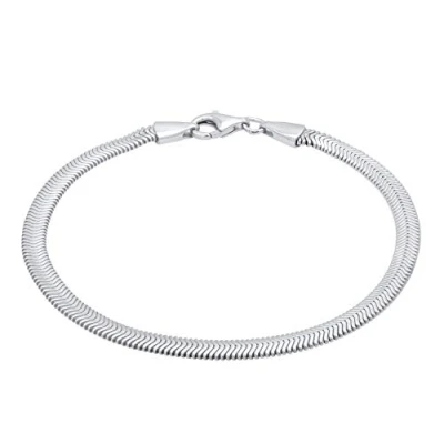 Imagen de Kuzzoi pulsera de Plata para hombre hecha a mano, ley 925 maciza, plana hombre, espiga, ancho 4 mm, 0201852821, 21 centimeters,