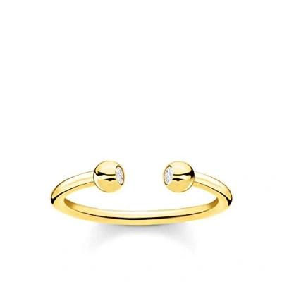 Imagen de Thomas Sabo Anillo bolas con piedras plata chapada en oro TR2319 414 14 50