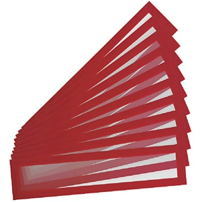 Imagen de Tarifold Es 195213 Pack 10 Marcos Magnéticos Porta títulos A4/A3 (55 alto x 297 mm) Magneto PRO para Pizarras Magnéticas, color Rojo