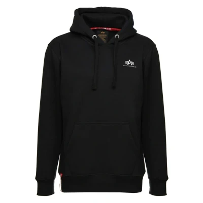 Imagen de Alpha Industries Small LOGO Jersey con capucha, Hombre, Talla: Small, Black