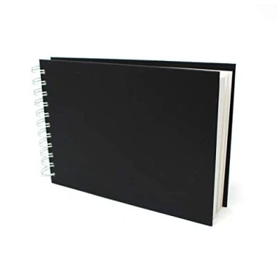 Imagen de Artway Studio Cuaderno de dibujo A5 encuadernado en espiral Apaisado 96 Caras/48 Páginas papel 170 gsm negro tapa dura