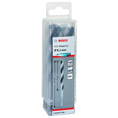 Imagen de Bosch Professional 10 brocas helicoidales HSS PointTeQ, para metal, 8.1 x 75 117 mm, accesorio de taladro