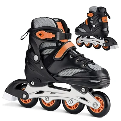 Imagen de Navaris Patines en línea Set de 2X patín con Ruedas Fila Freno reemplazable para niños niña Adulto Mujer Talla Ajustable