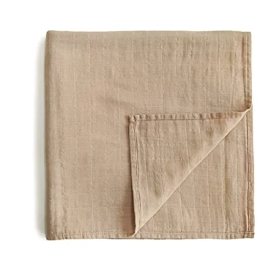 Imagen de mushie Muslin Baby Swaddling Blanket Manta Envolvente para Recién Nacidos de 0 3 Meses Algodón Orgánico Saco Dormir Prelavado Bebés Hecho en Dinamarca Pale Tauper