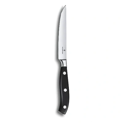 Imagen de Victorinox Grand Maître, cuchillo profesional para carne, hoja extra afilada, afilado recto, 12 cm, mango de plástico, acero inoxidable, negro