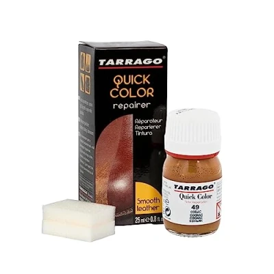 Imagen de Tarrago Quick Color 25 ml Tinte Para Zapatos y Accesorios de Piel, Cuero Liso Lona Tintura Secado Rápido Que Repara Protege el Calzado Pequeños Desgastes (Coñac 49)