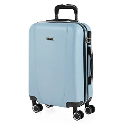 Imagen de ITACA Maleta de Cabina 55x40x20 Maletas Viaje Rígidas Trolley Con 4 Ruedas Dobles Mano Para Avion Ligera Equipaje Candado Combinación. Compatible Ryanair, Azul claro
