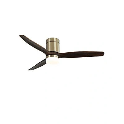 Imagen de TODOLAMPARA Ventilador de techo motor DC modelo AGUILON Bronce, 3 aspas Roble, 5 velocidades, control remoto, temporizador, silencioso y bajo consumo, modo invierno verano, tamaño grande
