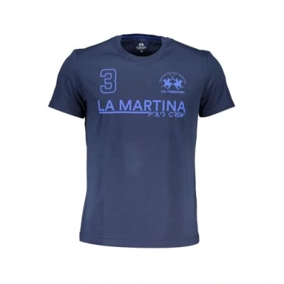 Imagen de La Martina Camiseta de algodón azul para hombre, Azul, X Large