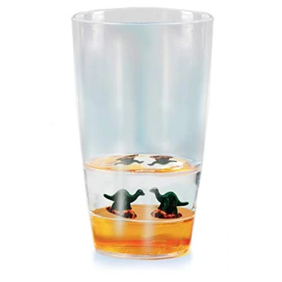Imagen de Floatarama Vaso dinosaurio de Deluxebase. acrílico con figuritas animales flotantes. 250ml diseño libre BPA para niños y adultos