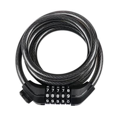 Imagen de smartGyro Candado Antirrobo con Combinación de 5 Dígitos Cable Flexible y Resistente, Protección por Contraseña, Universal para Patinetes Eléctricos Bicicletas