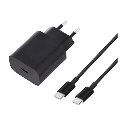 Imagen de Cargador De Red Edenwood 25w + Cable 1m Usb Tipo C Carga Rápida Negro