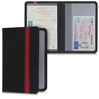 Imagen de kwmobile Funda para Permiso de circulación Coche en Cuero sintético Espacio Tarjetas 9.2 x 13 CM doblado Rally